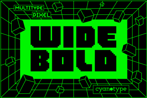 MultiType Pixel Wide Bold for Trendy Branding and Design