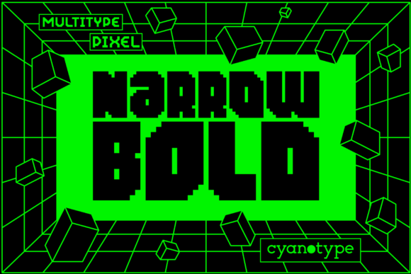 MultyType Pixel Narrow Bold for Trendy Display Typography
